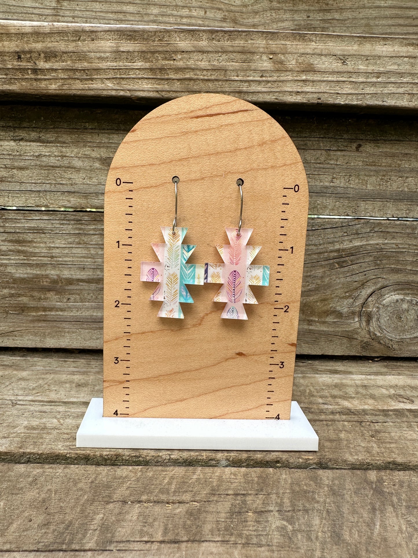 Vintelle Pastel Boho Stripes Acrylic Dangle Earrings