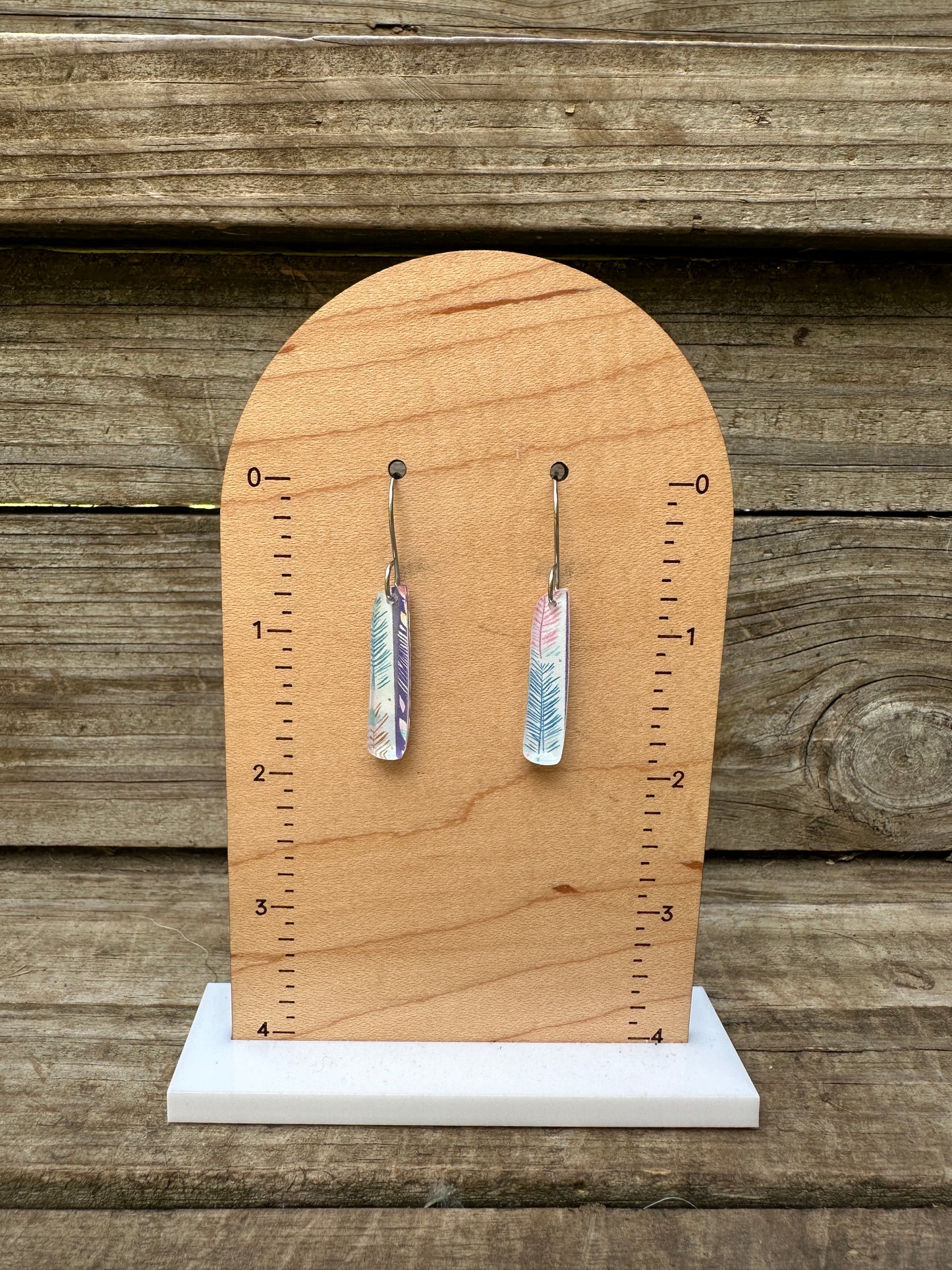 Quil Pastel Boho Stripes Acrylic Dangle Earrings