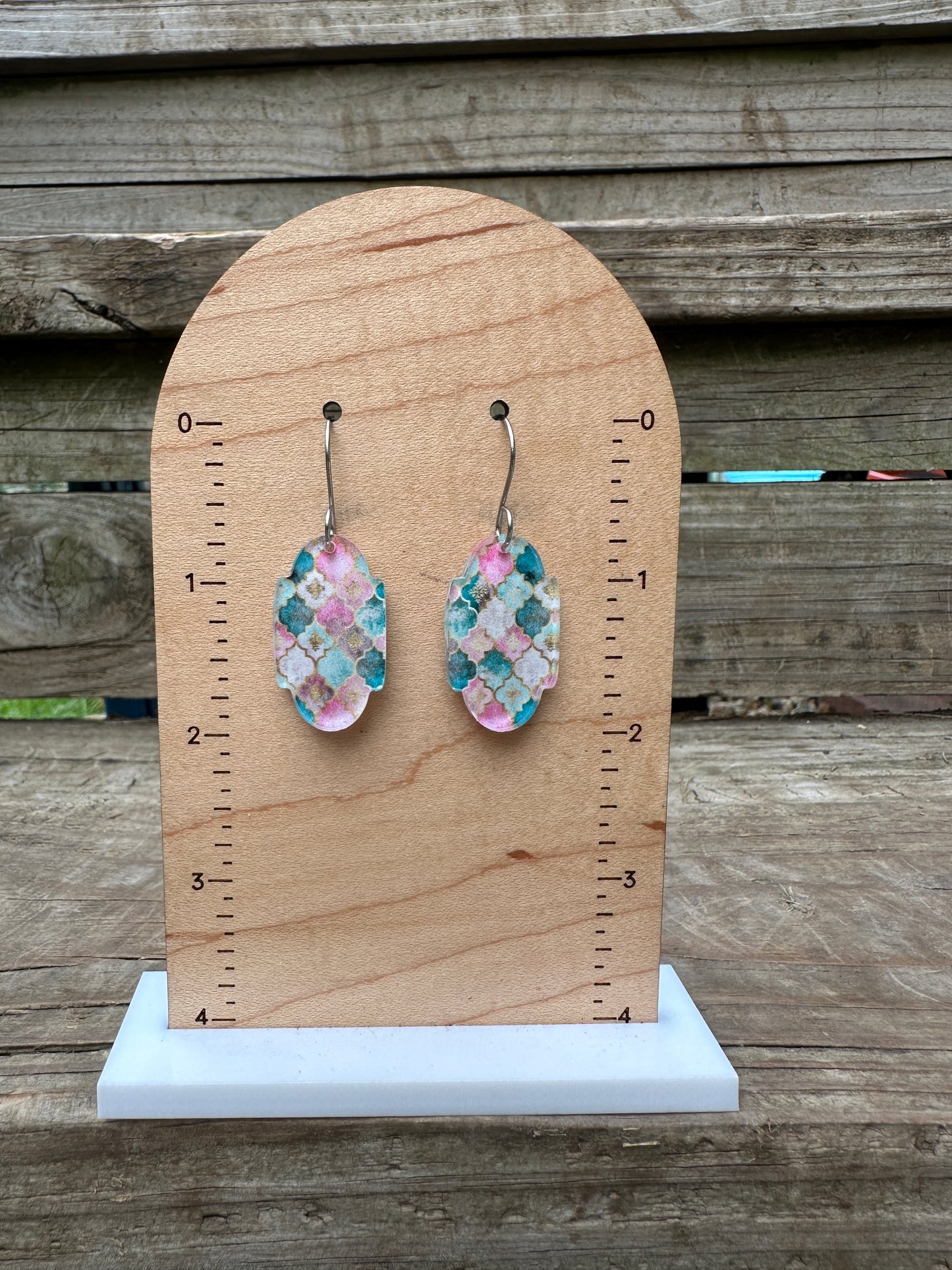 Chicora Pastel Scales Acrylic Dangle Earrings