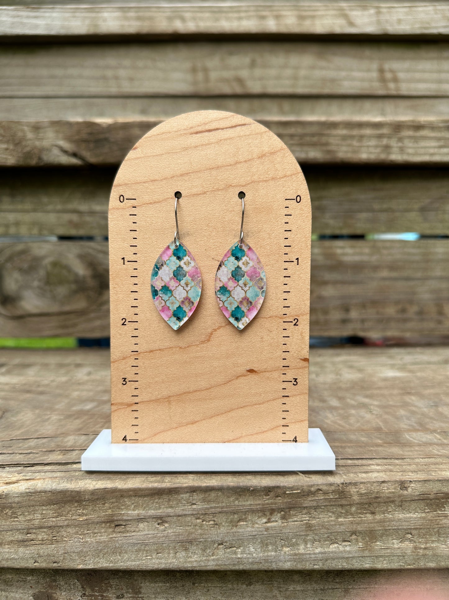 Classic Pastel Scales Acrylic Dangle Earrings