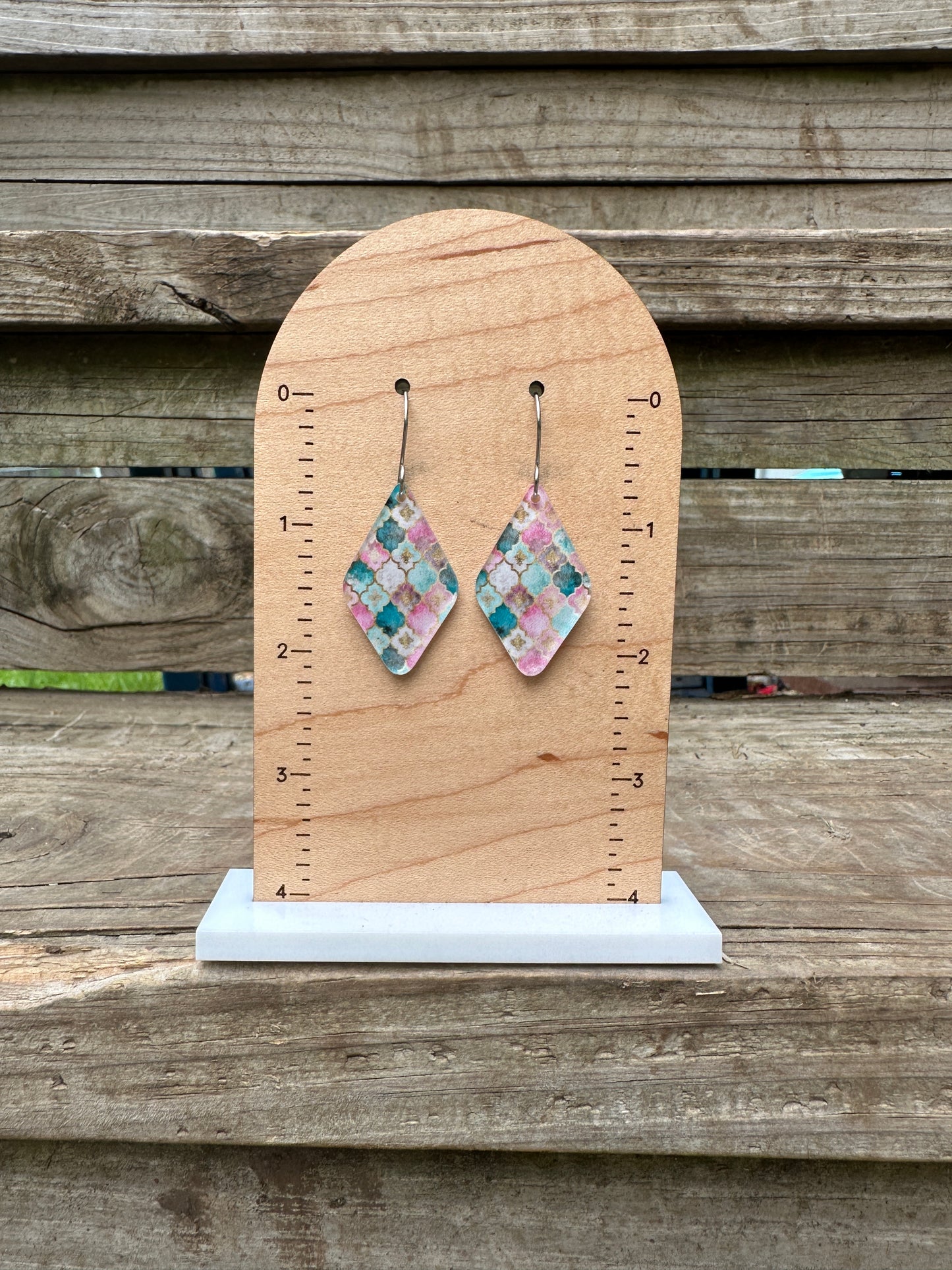 Classic Pastel Scales Acrylic Dangle Earrings