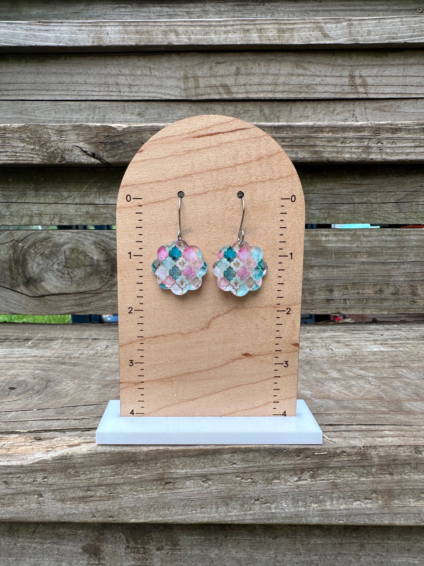 Zephyr Pastel Scales Acrylic Dangle Earrings