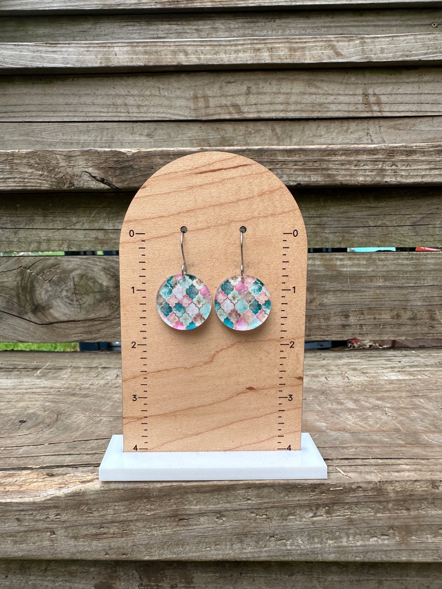 Classic Pastel Scales Acrylic Dangle Earrings