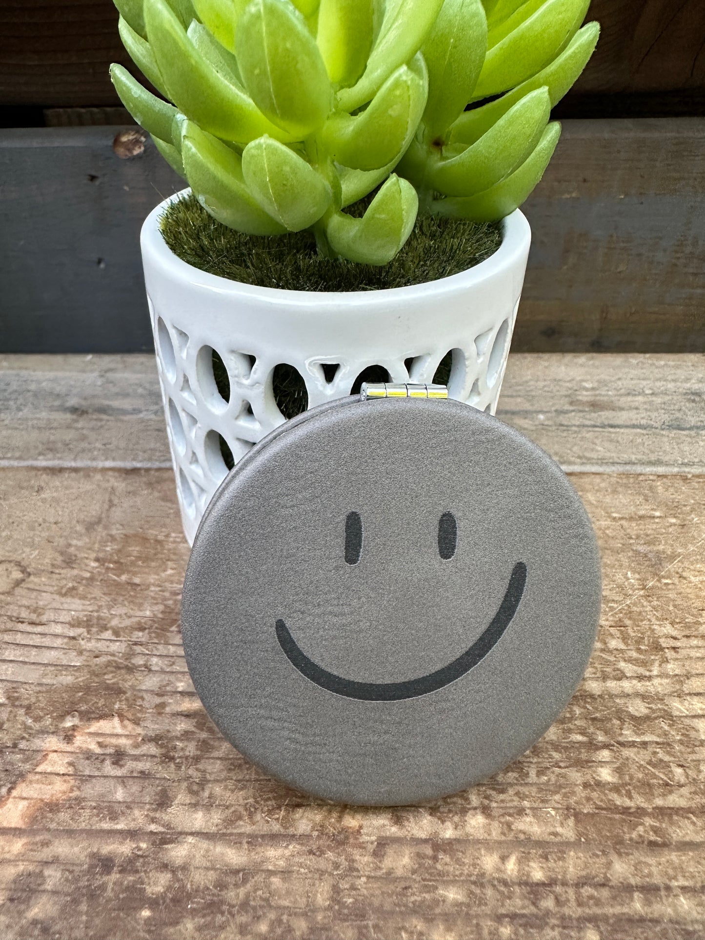 Smiley Face Compact Mirror