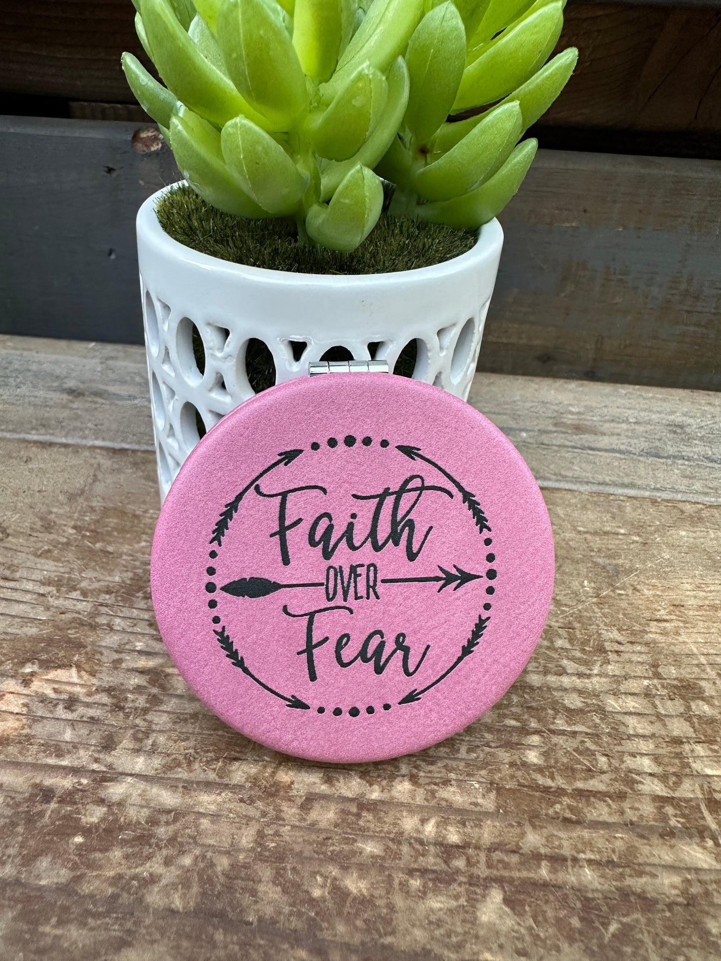 Faith Over Fear Compact Mirror