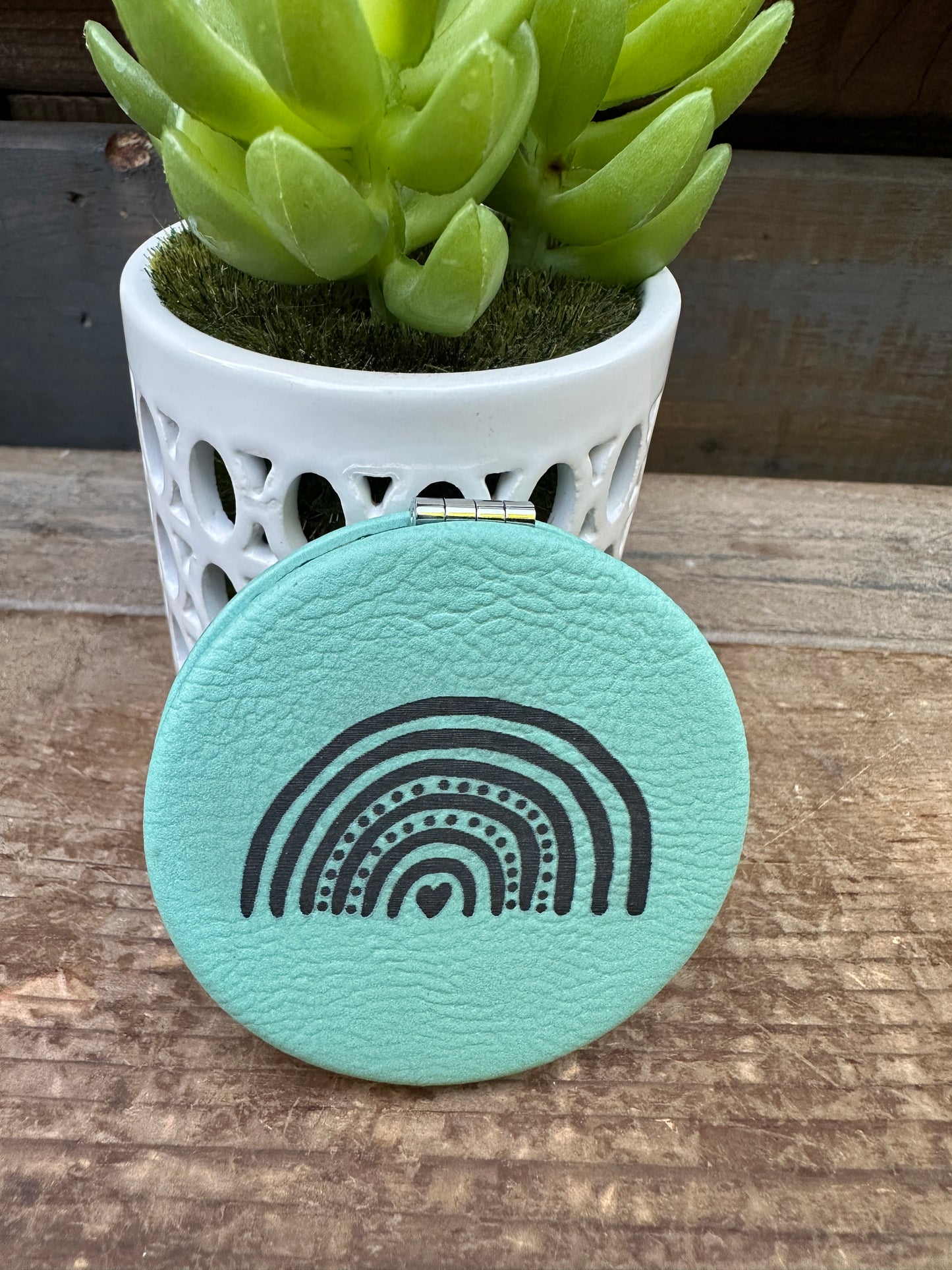 Rainbow Heart Compact Mirror