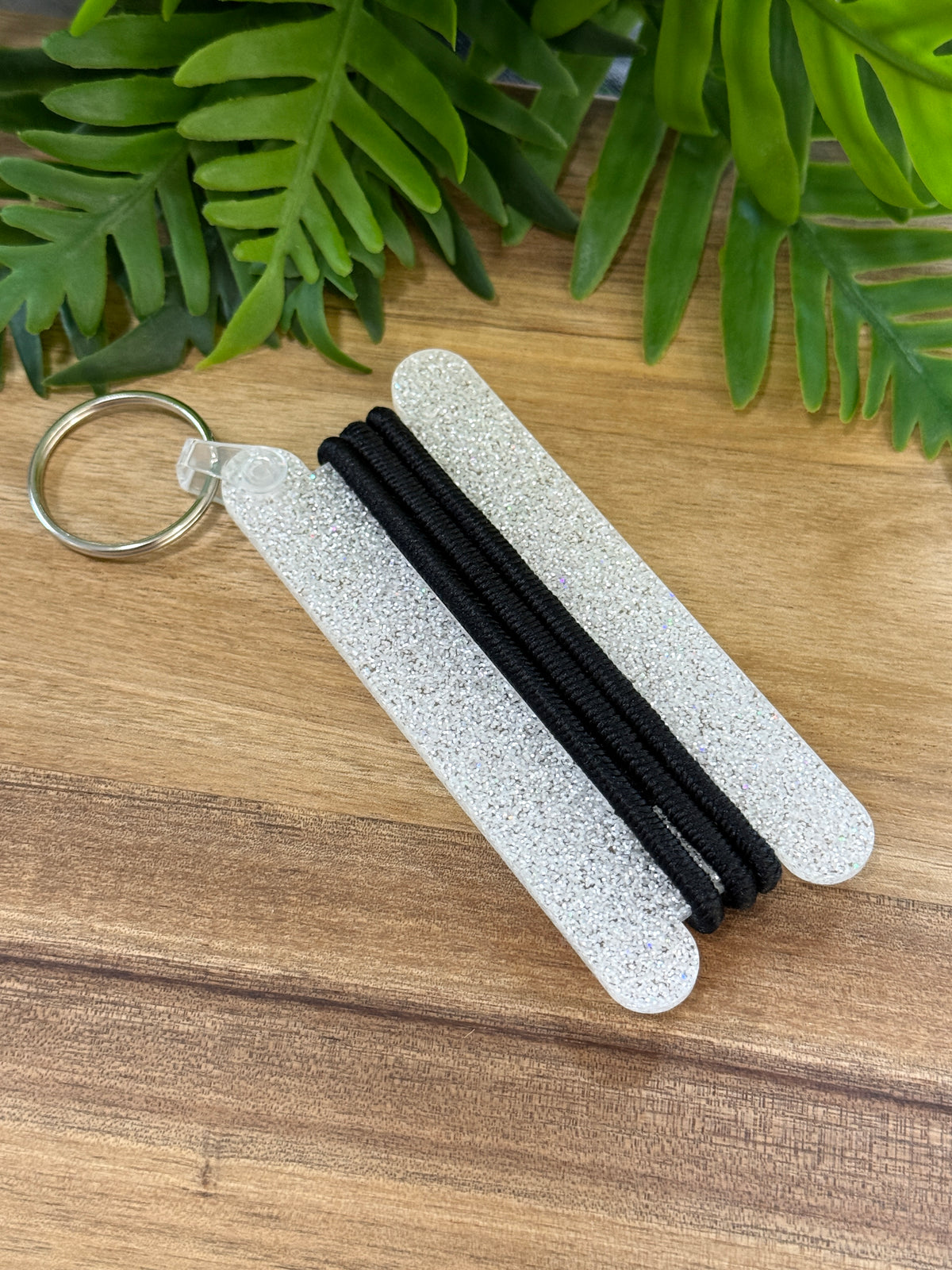 Glitter Hair Tie Keychain