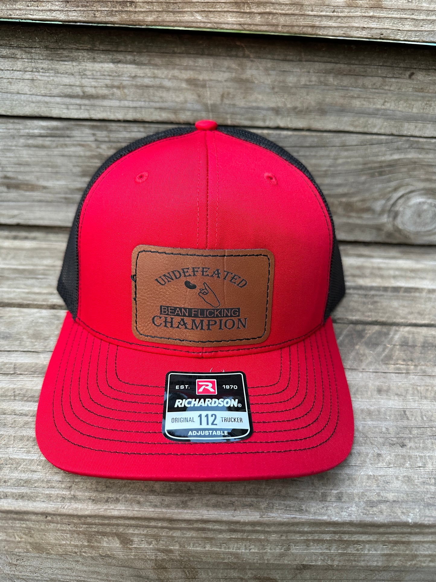 Undefeated Bean Flicking Champion Men's Richardson 112 Trucker Hat