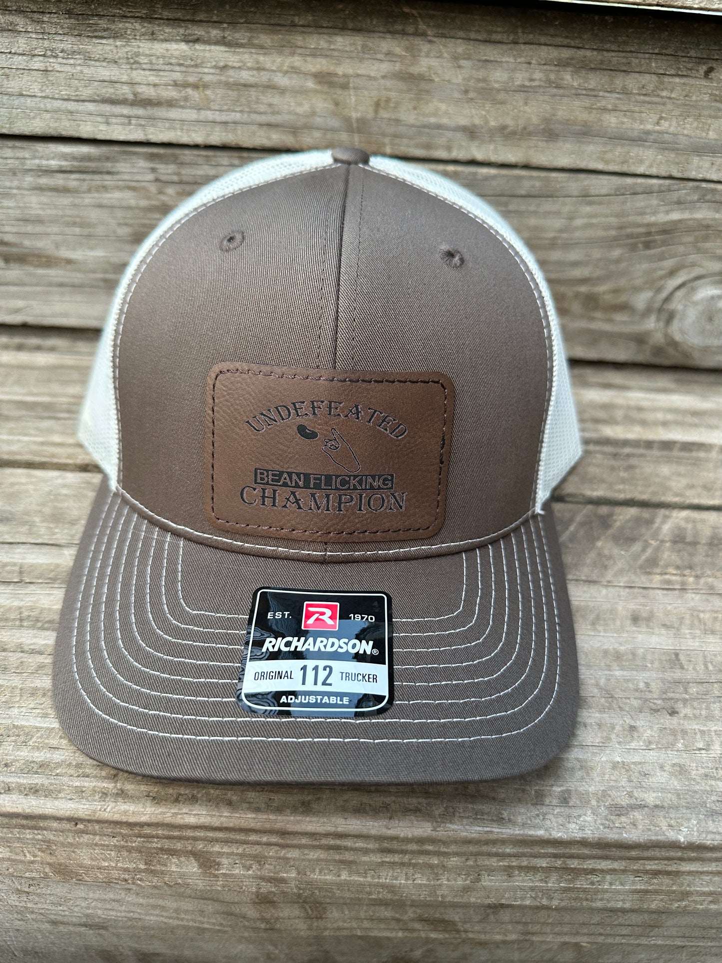 Undefeated Bean Flicking Champion Men's Richardson 112 Trucker Hat