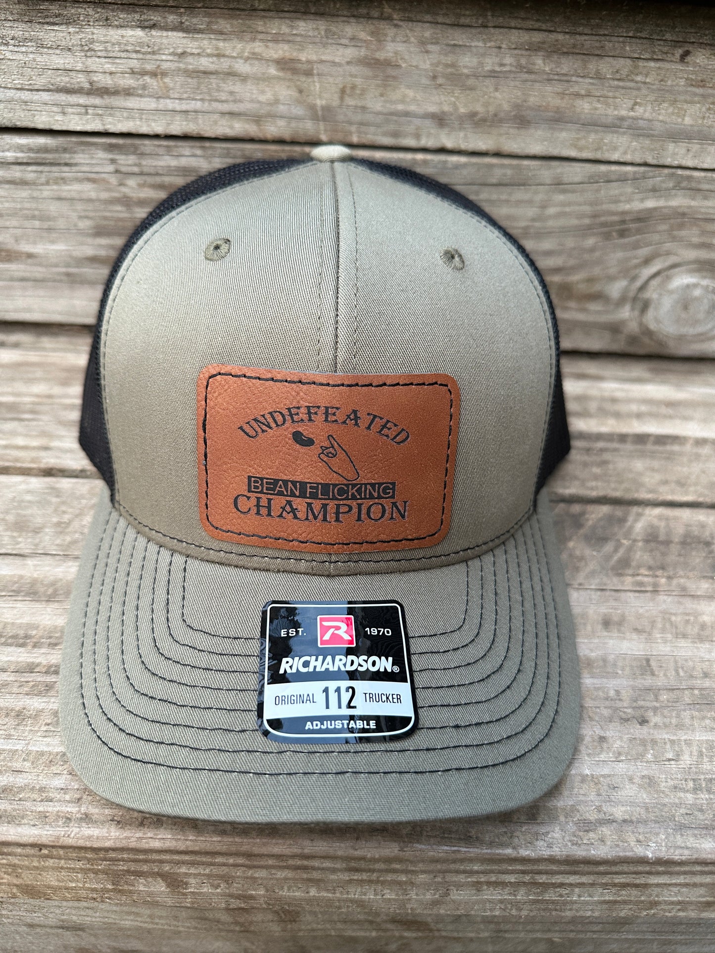 Undefeated Bean Flicking Champion Men's Richardson 112 Trucker Hat