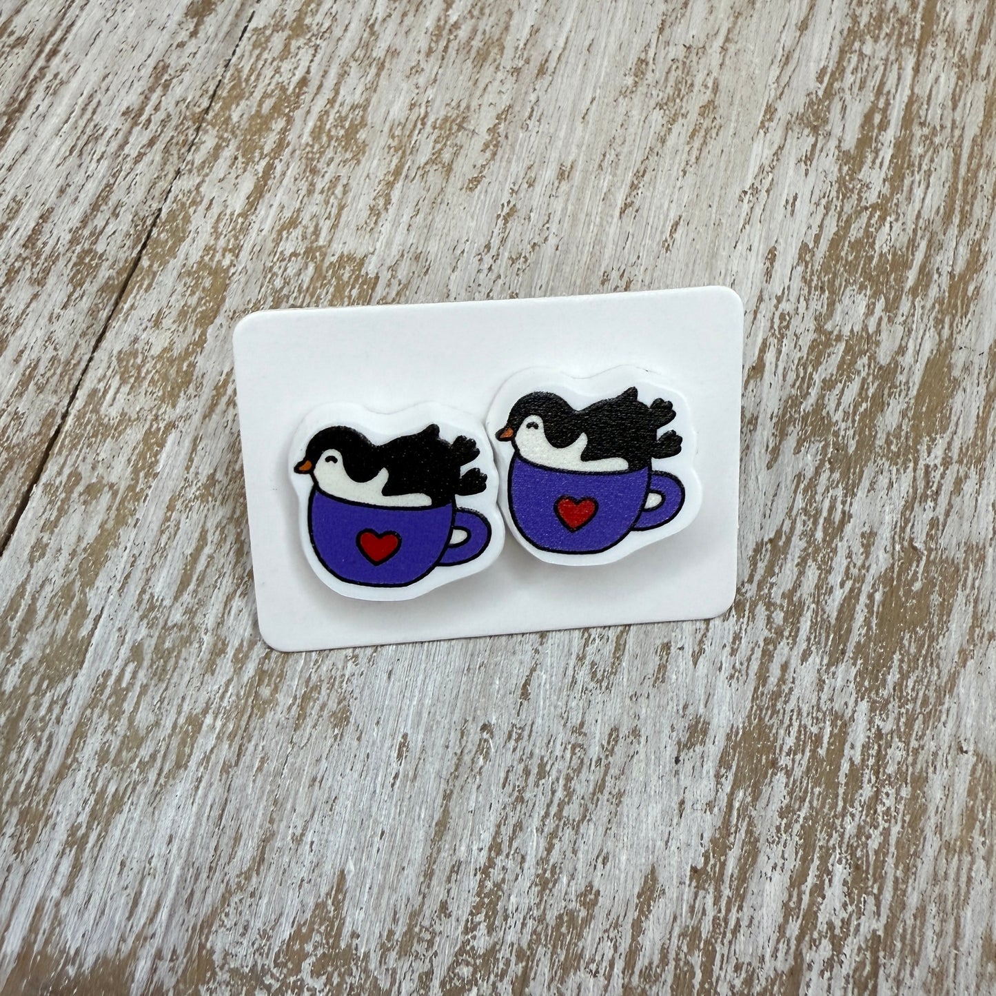 UV Printed Cuppa Cute Acrylic Stud Earrings