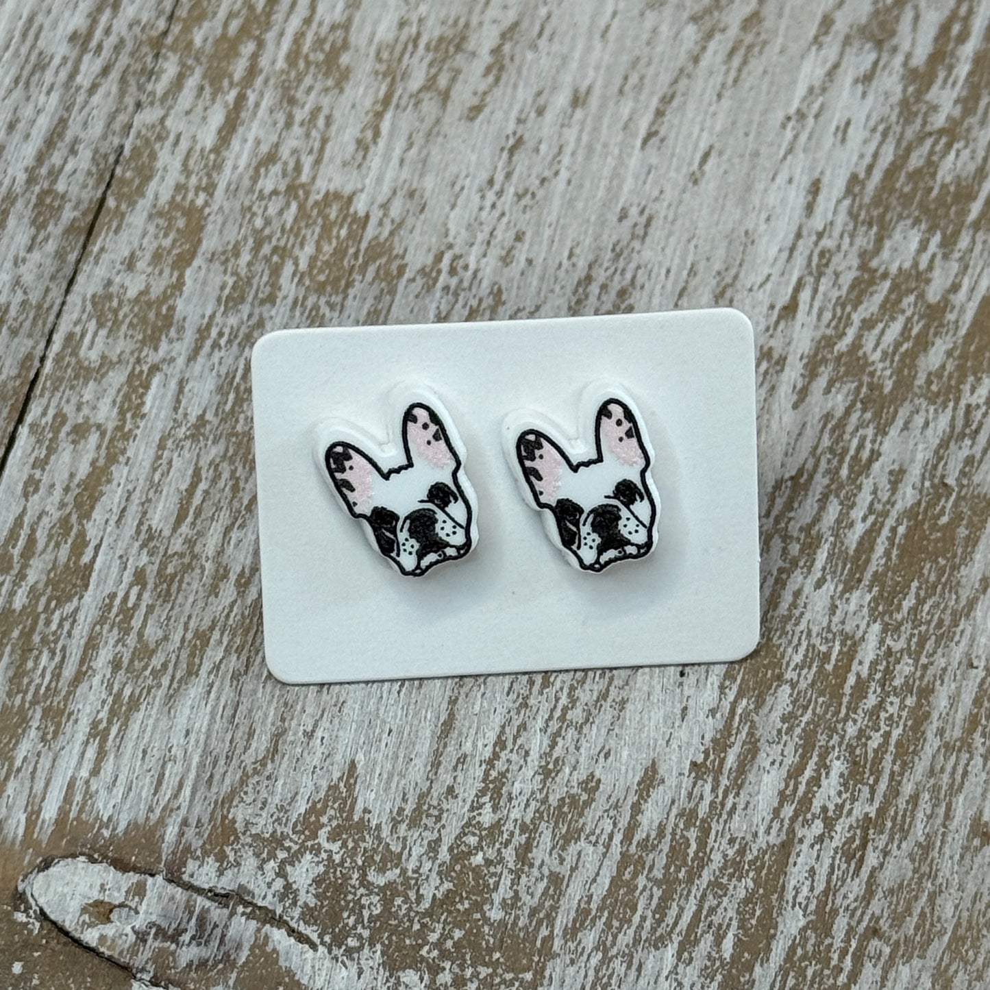 UV Printed Frenchie Faves Acrylic Stud Earrings