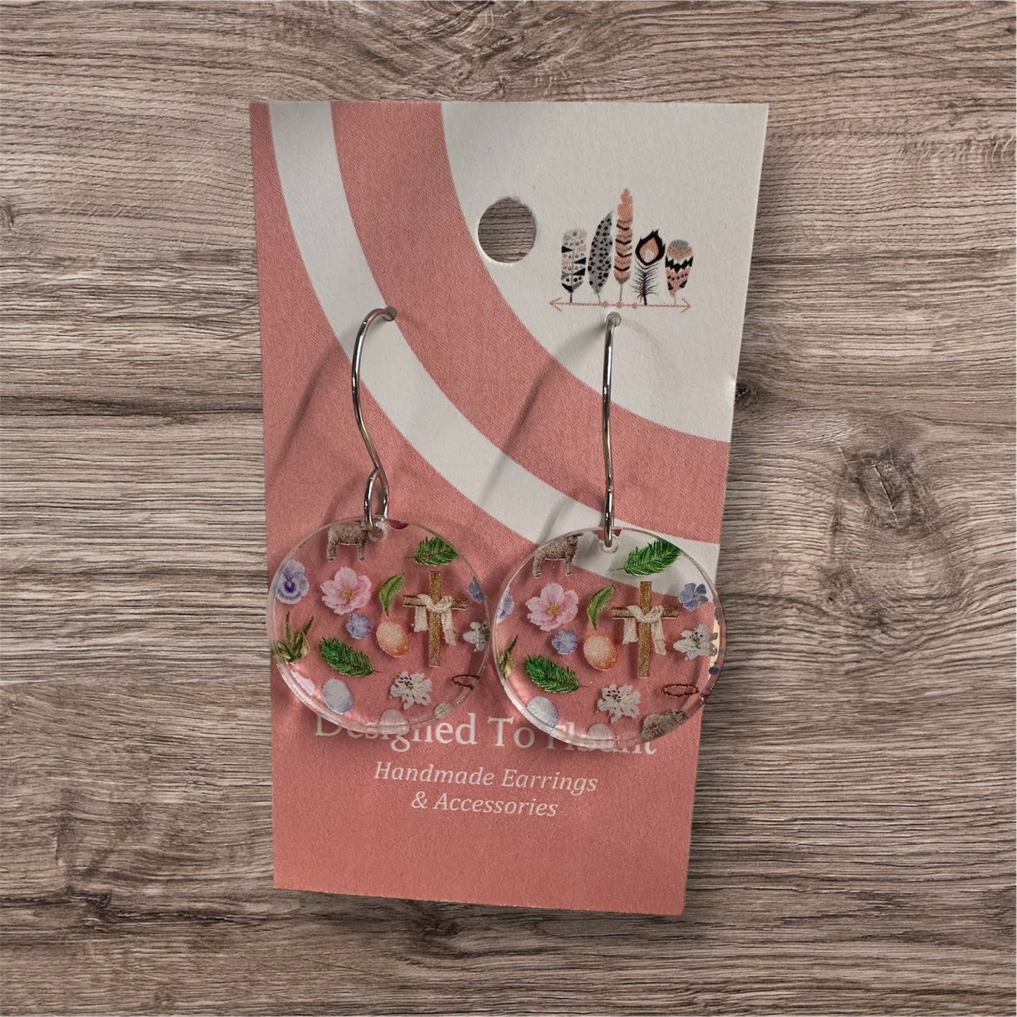 Easter Cross Sublimated Acrylic Dangle Earrings