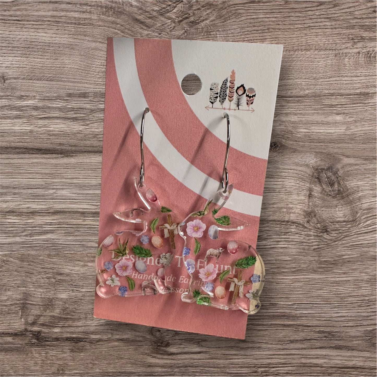 Easter Cross Sublimated Acrylic Dangle Earrings