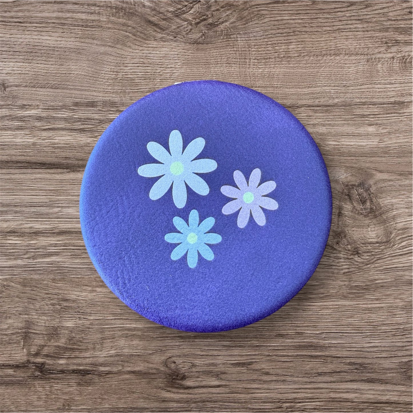 UV Printed Groovy Flowers Compact Mirror
