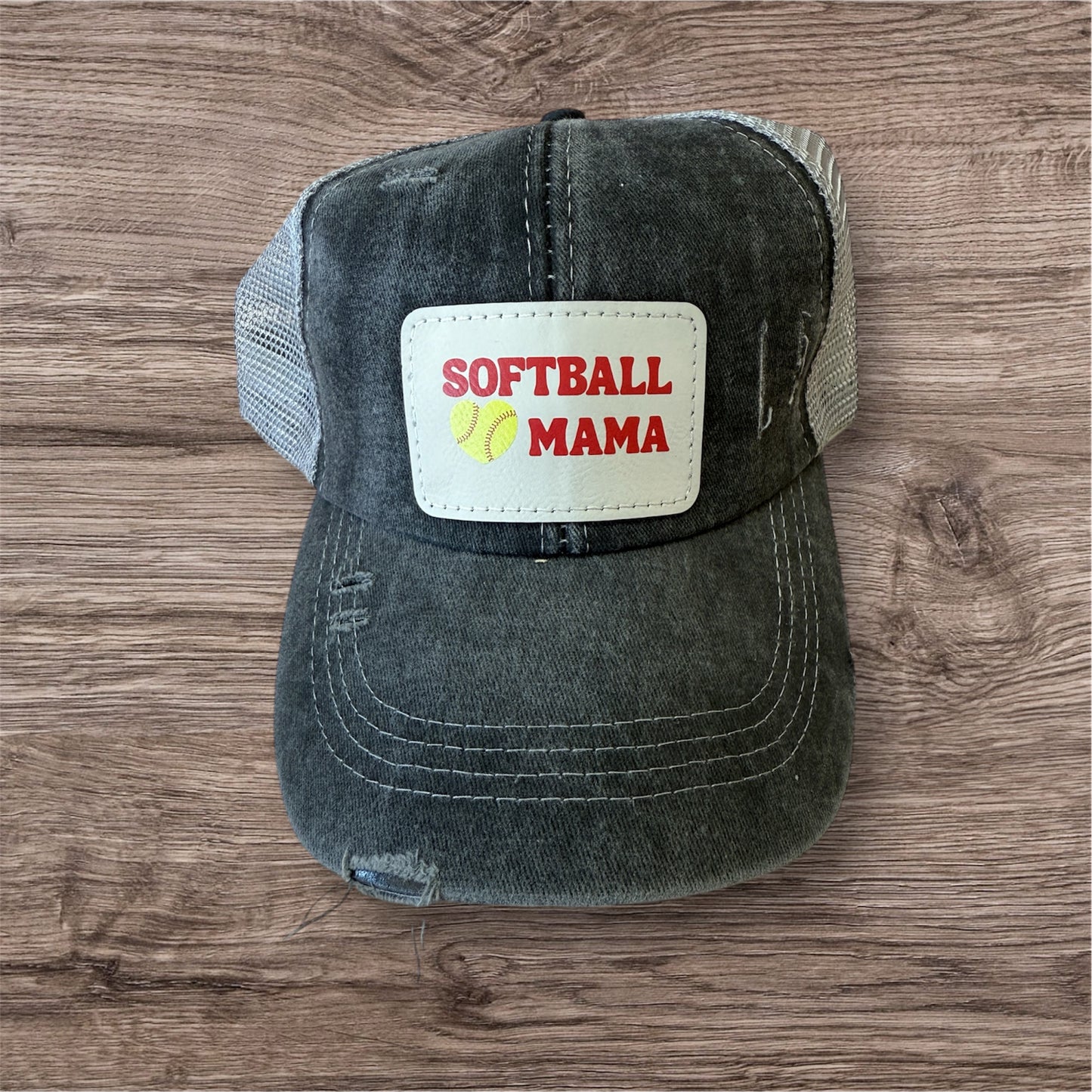 UV Printed Softball Mama Women's Criss Cross Hat