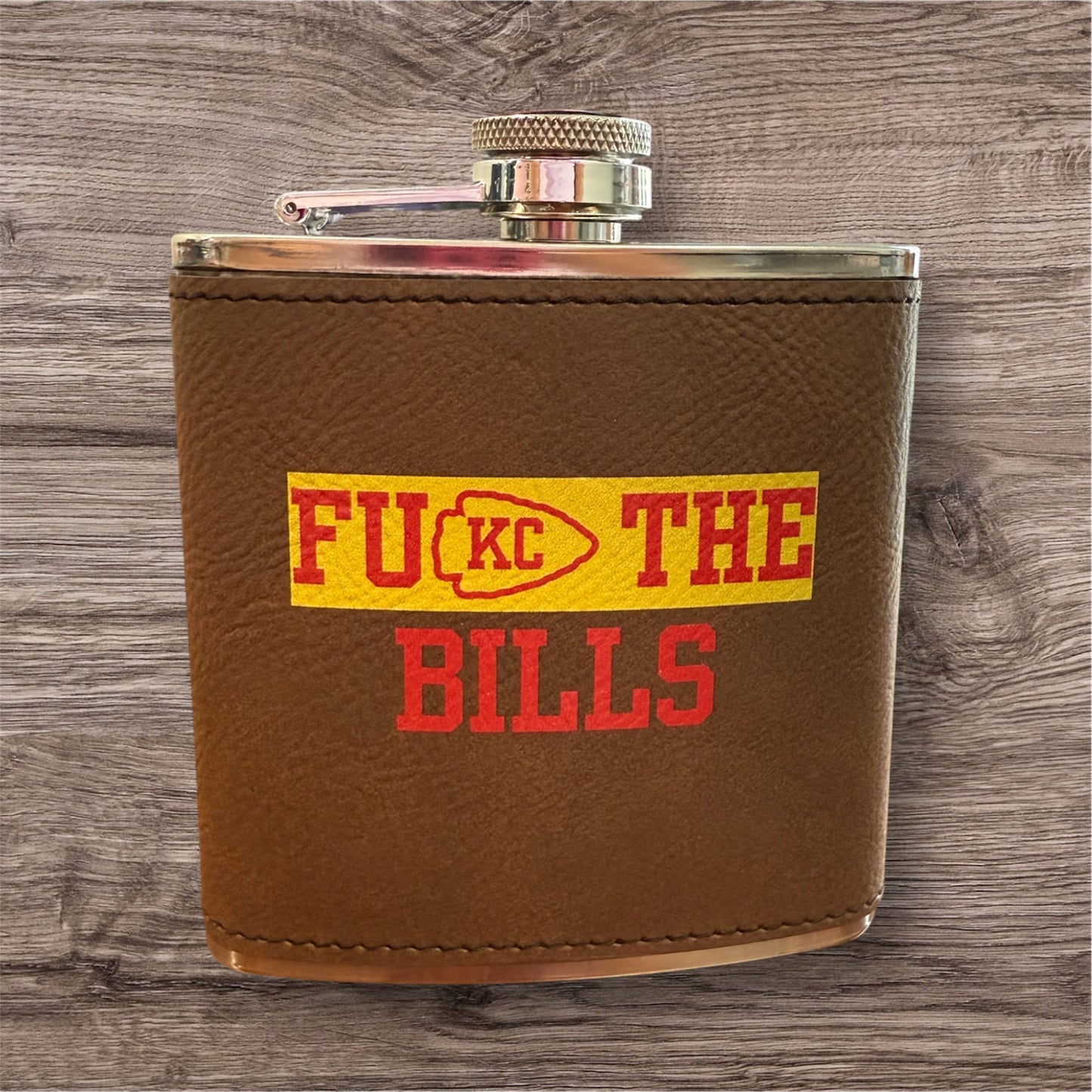 UV Printed FU KC The Bills 6 oz Flask