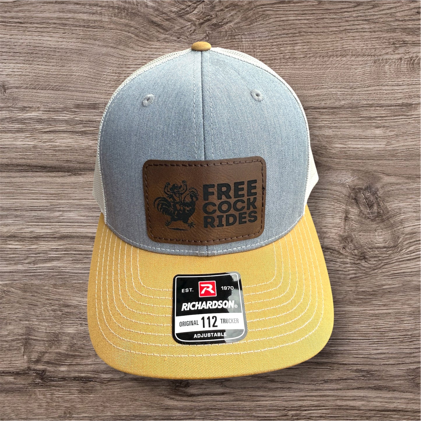 Engraved Free Cock Rides Men's Richardson 112 Trucker Hat