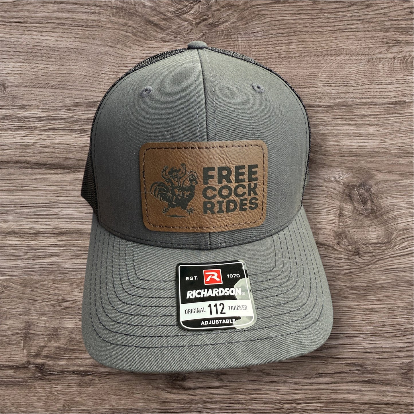 Engraved Free Cock Rides Men's Richardson 112 Trucker Hat