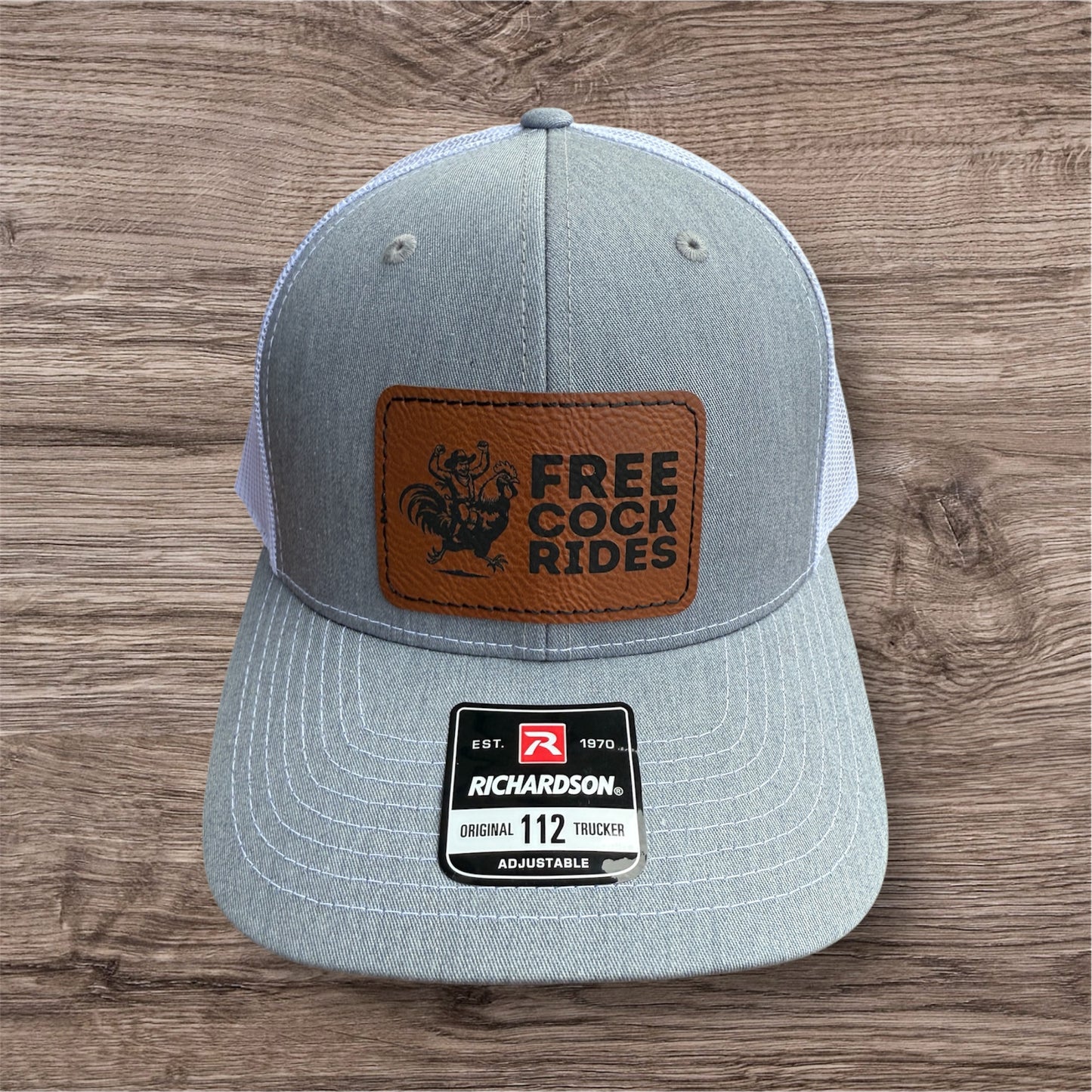 Engraved Free Cock Rides Men's Richardson 112 Trucker Hat