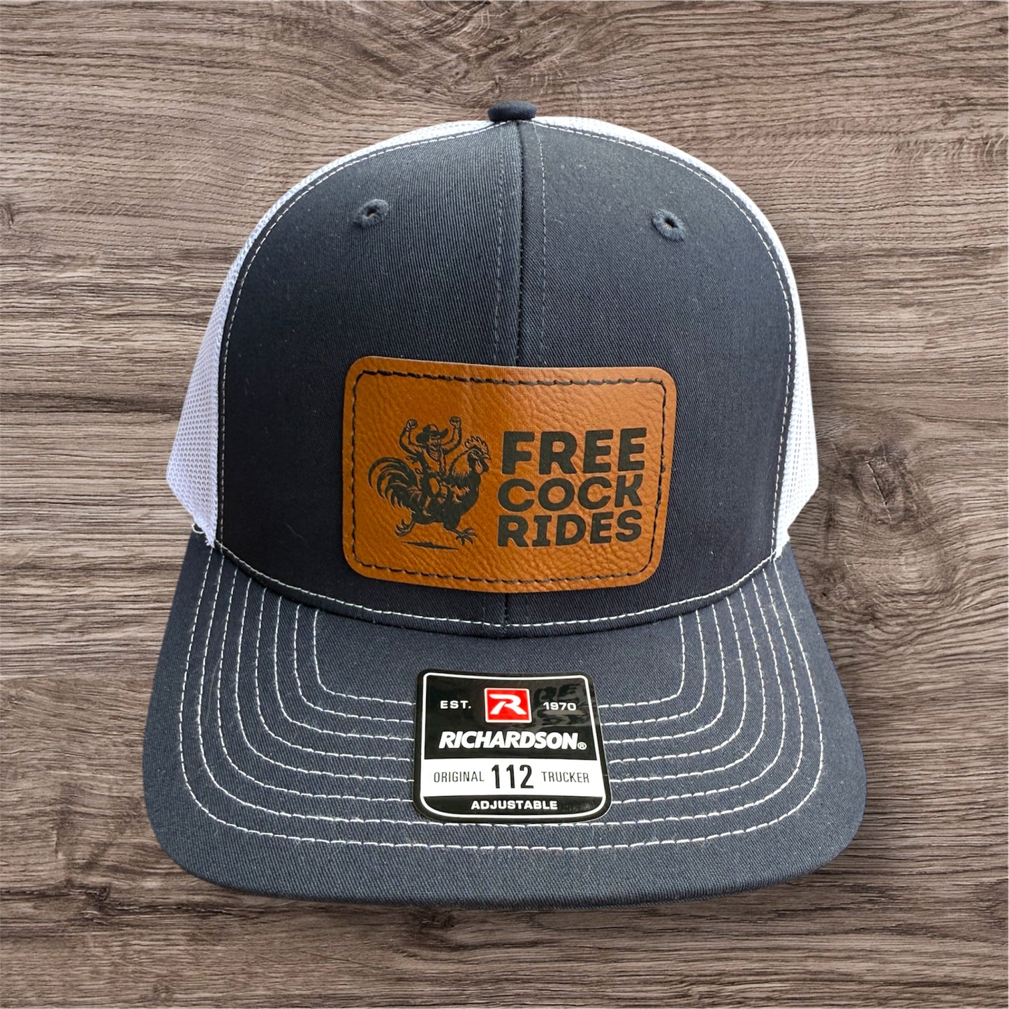 Engraved Free Cock Rides Men's Richardson 112 Trucker Hat