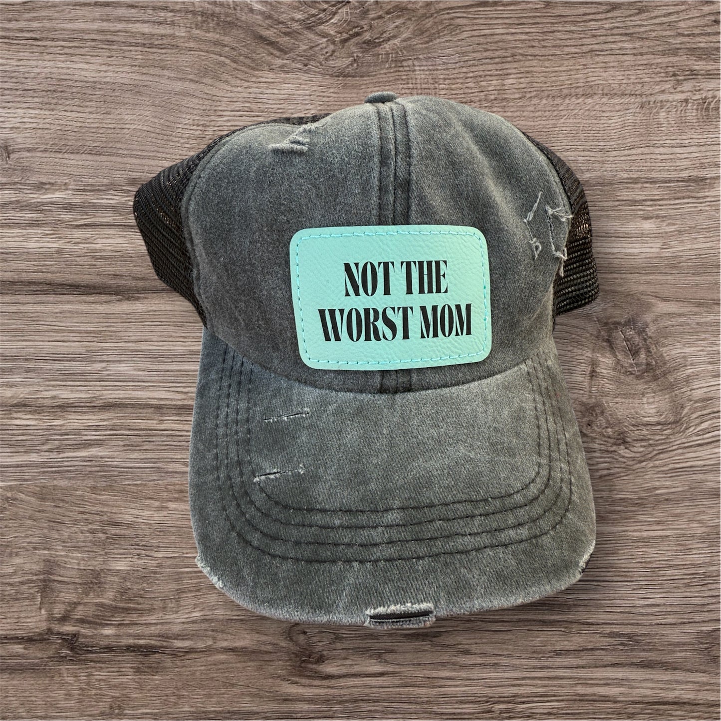 Engraved Not The Worst Mom Women's Criss Cross Hat