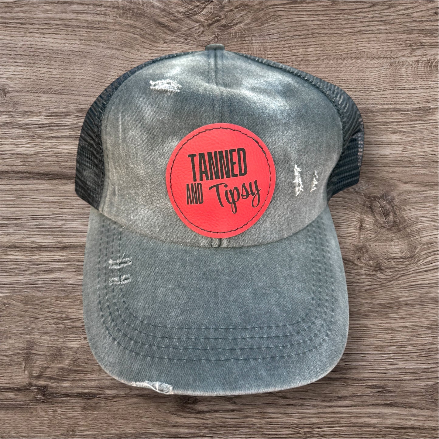 Engraved Tanned and Tipsy Women's Criss Cross Hat