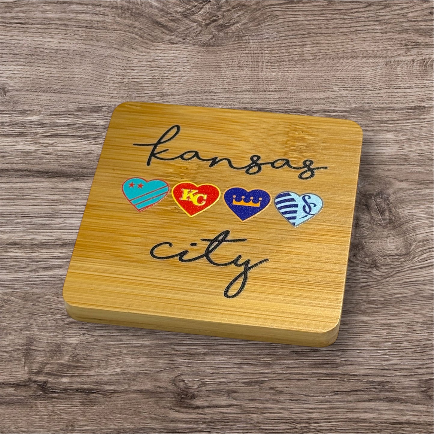 UV Printed Kansas City Sports Wooden Coaster