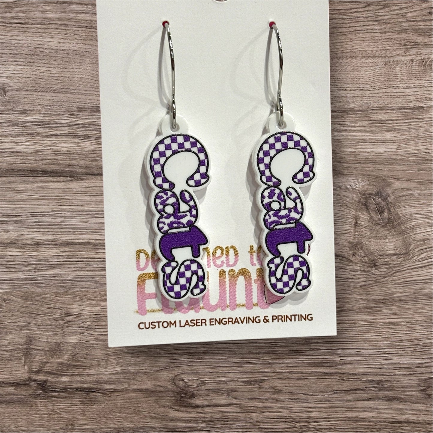 Custom School Pride Acrylic Dangle Earrings