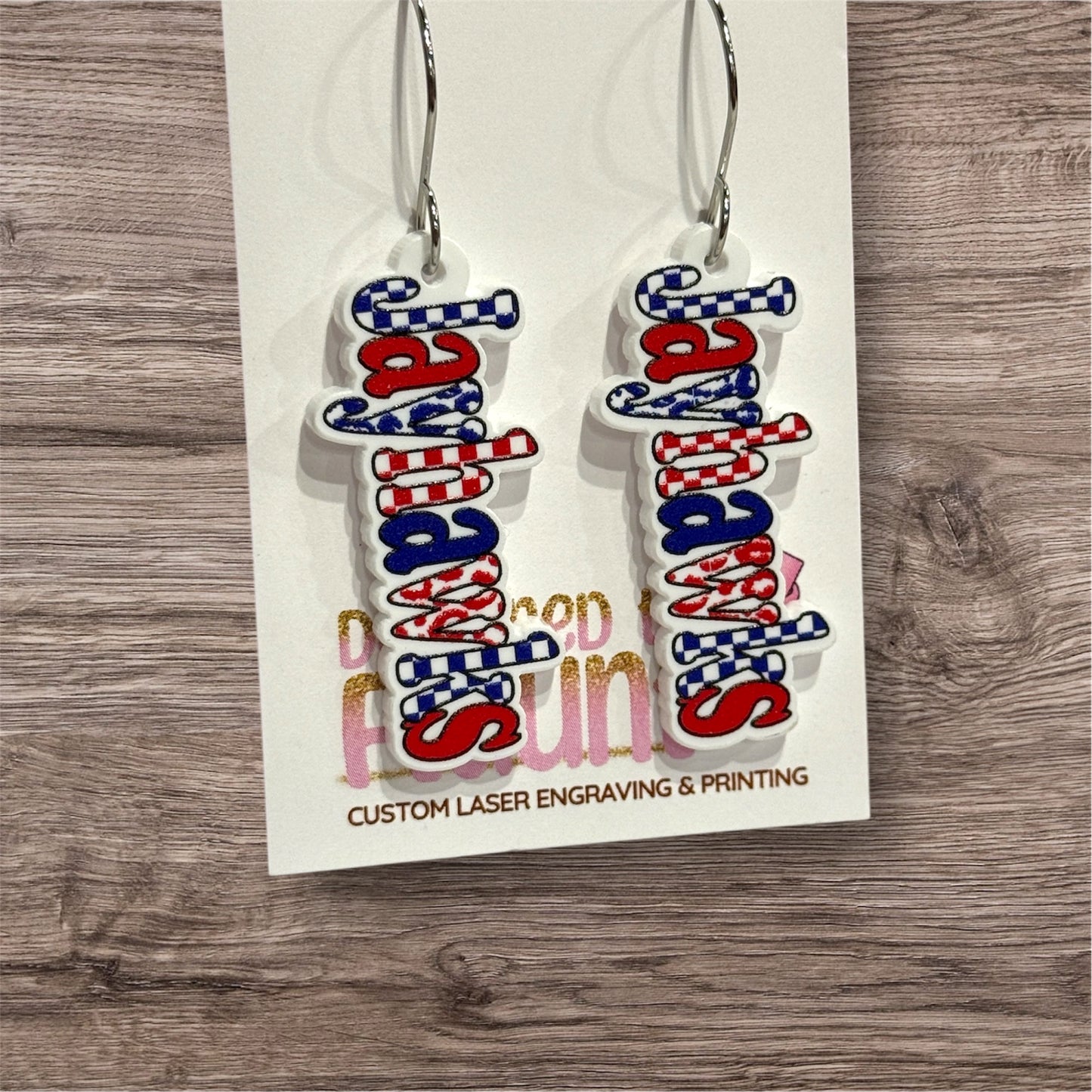 UV Printed Jayhawks Pride Acrylic Dangle Earrings