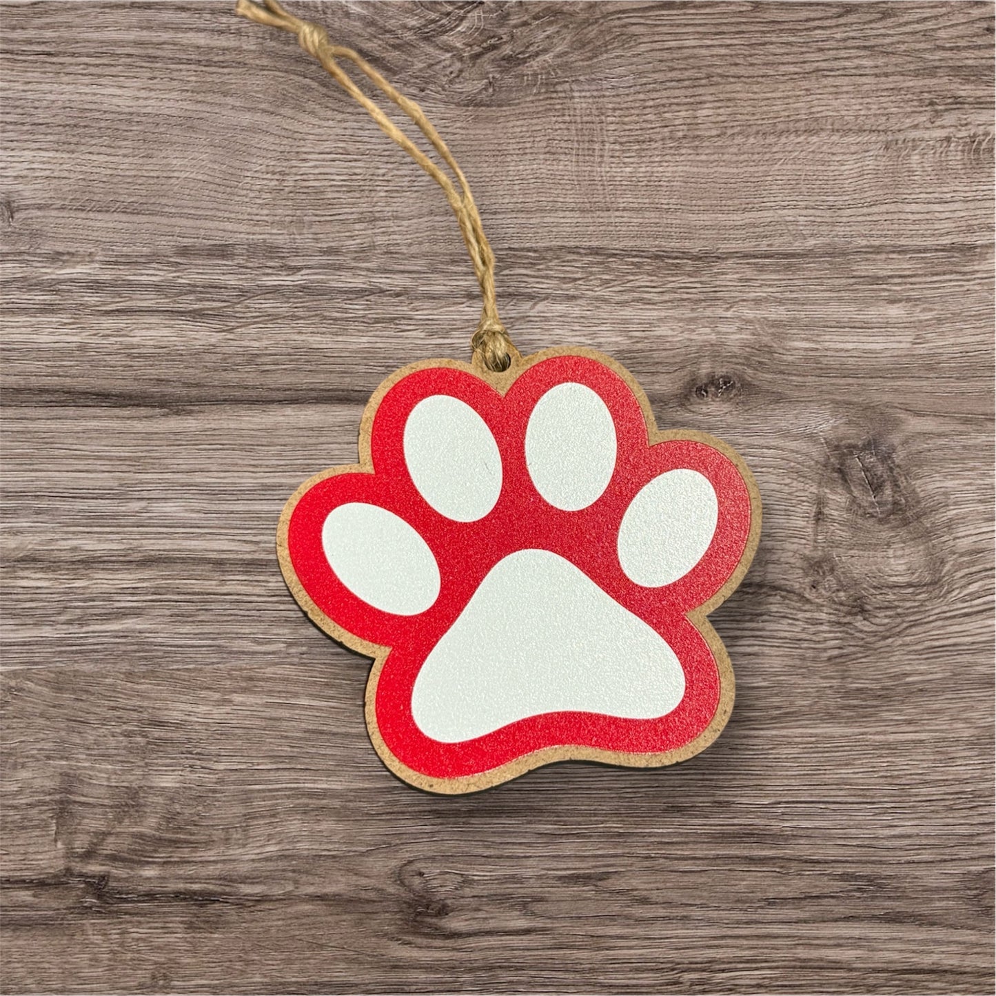 UV Printed Paw Print Personalized Name Ornament