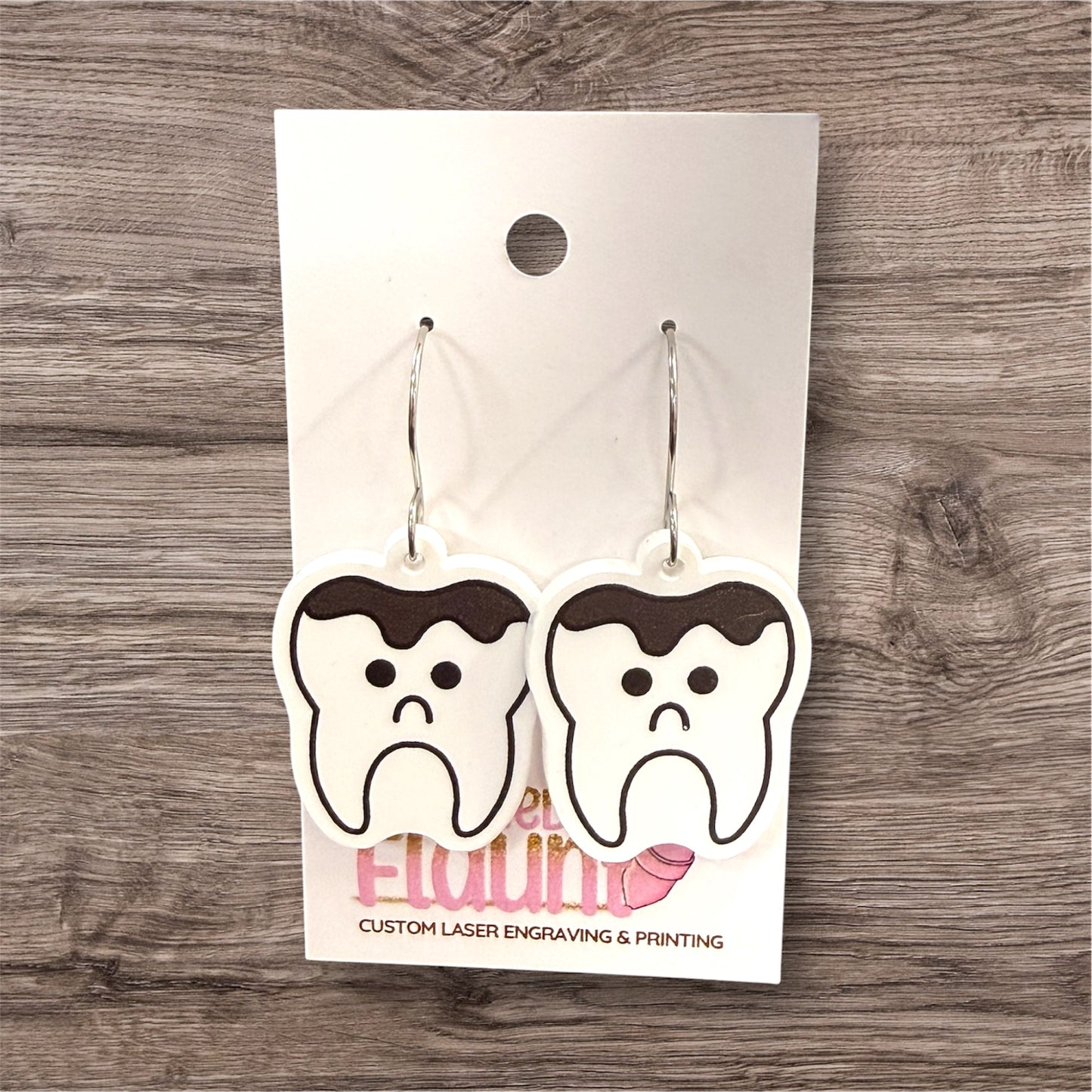 Grumpy Cavity Acrylic Dangle Earrings