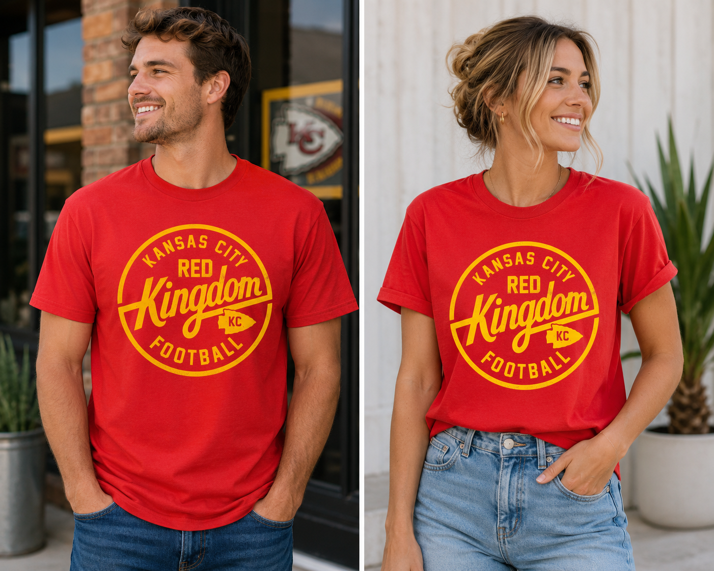 Kansas City Red Kingdom Football T-Shirt | KC Football Fan Graphic Tee