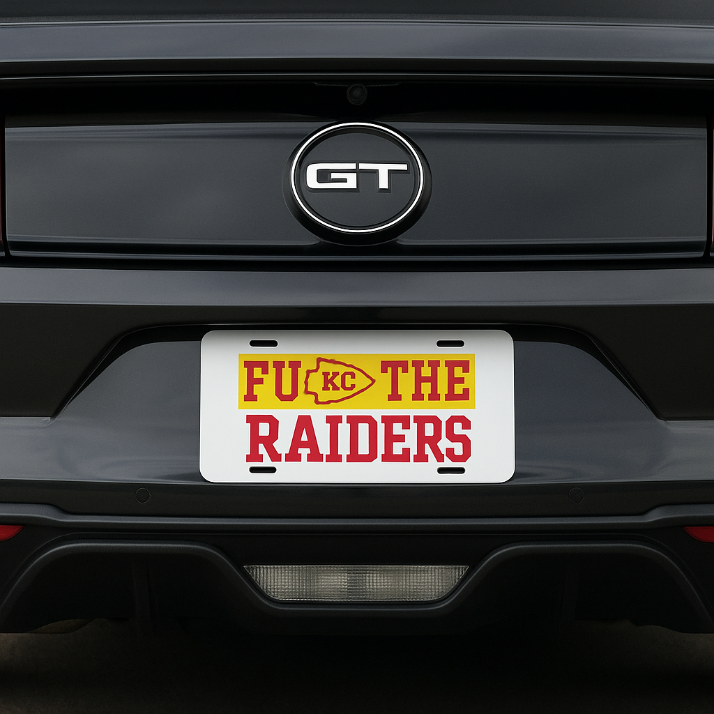 UV Printed FU KC The Raiders License Plate
