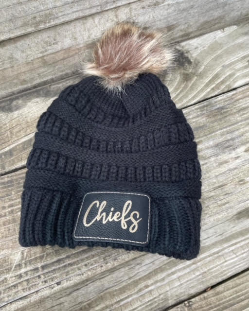 Chiefs Cursive Pom Beanie