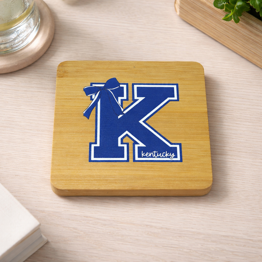 UV Printed Kentucky Bow Wooden Coaster