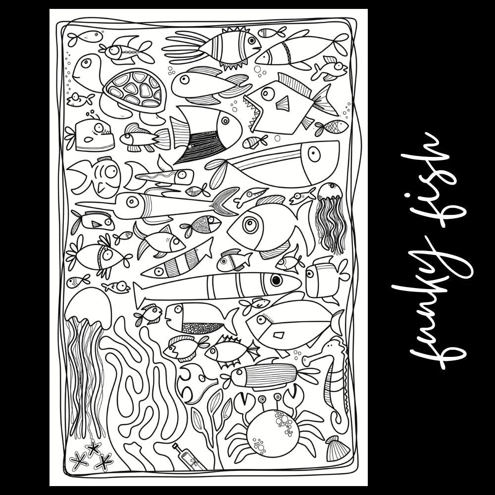 Funky Fish Coloring Page