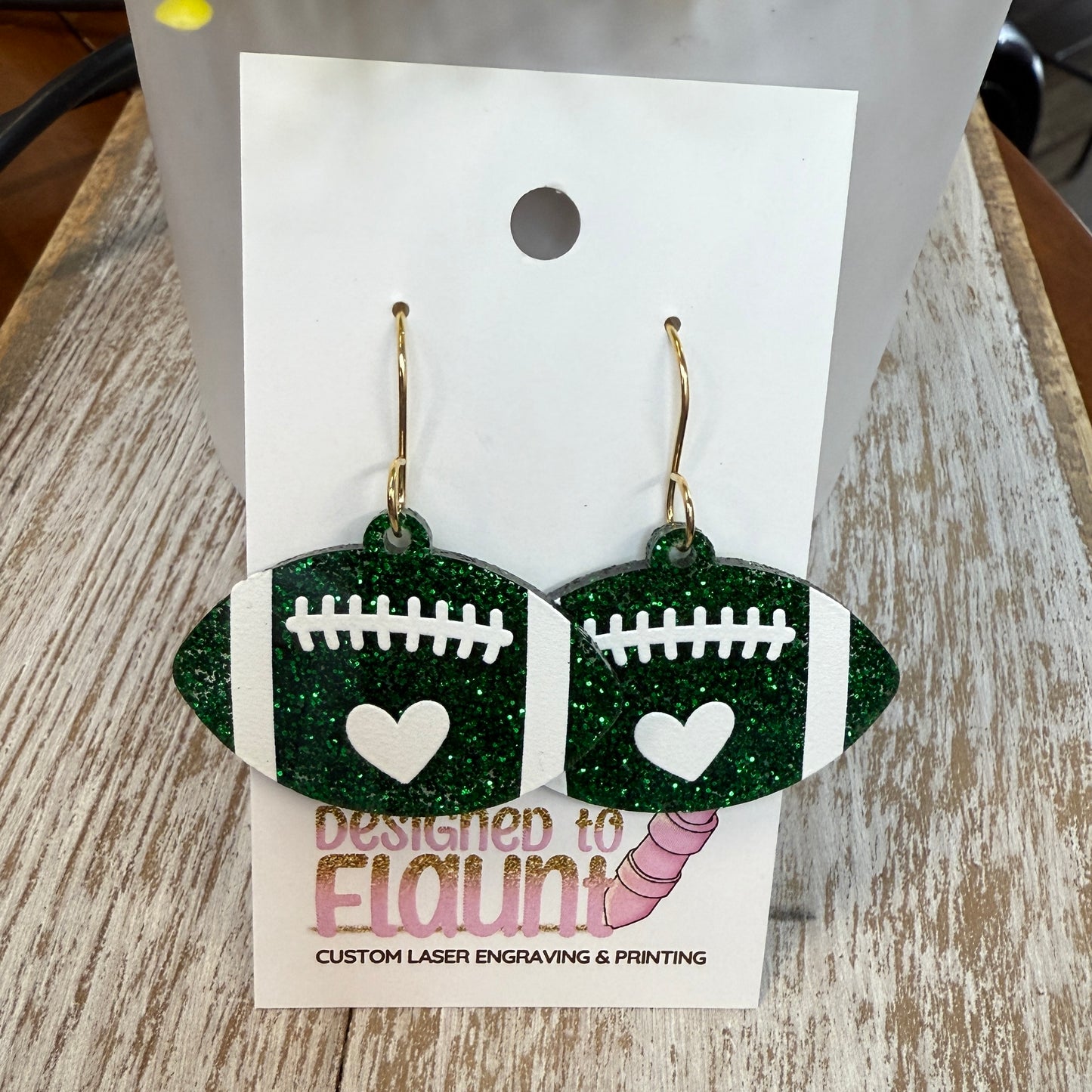 UV Printed Game Day Love Acrylic Dangle Earrings