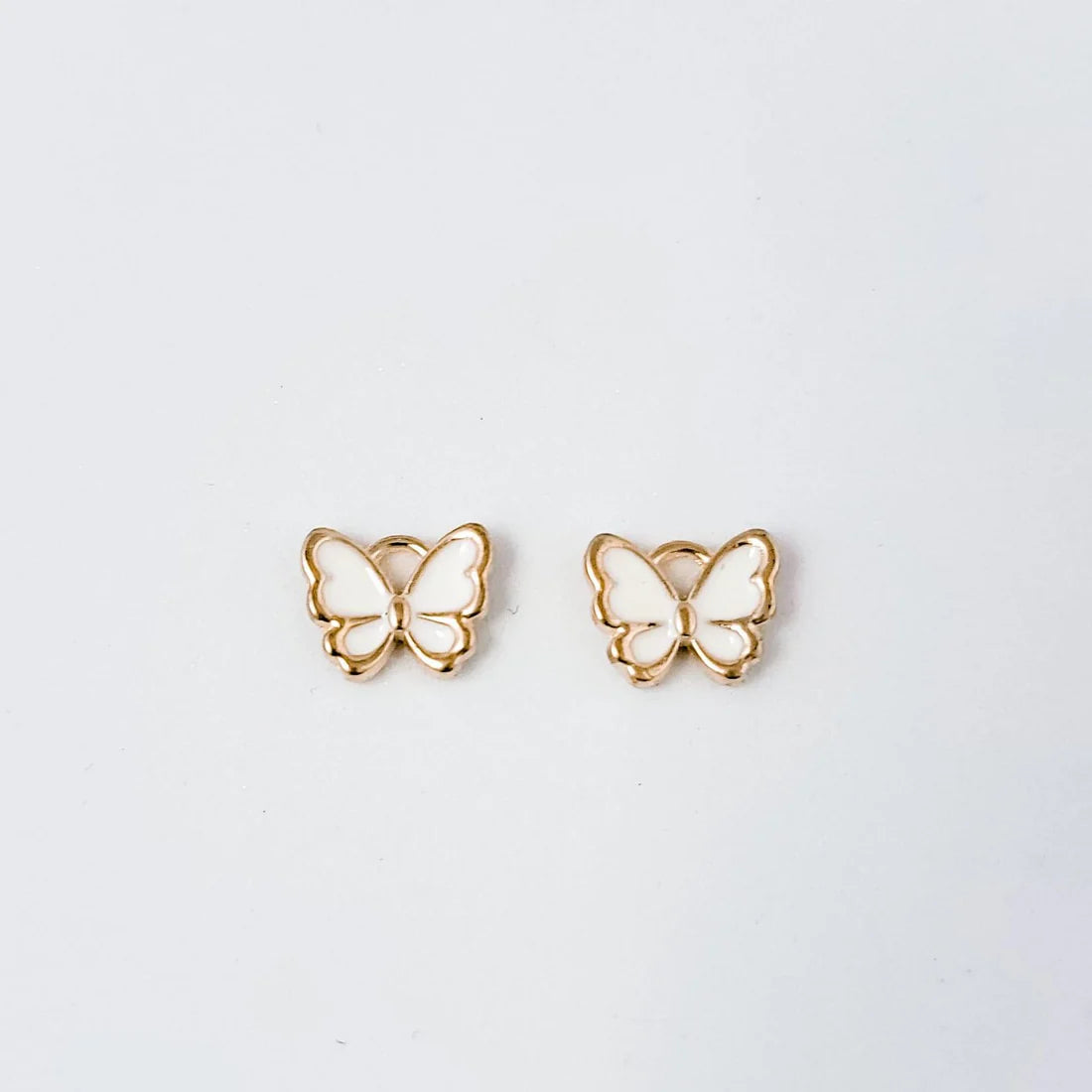 White Butterfly Gold-Plated Enamel Charm