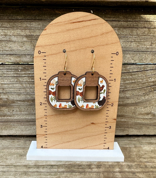 Chicken Square Inlay Earrings