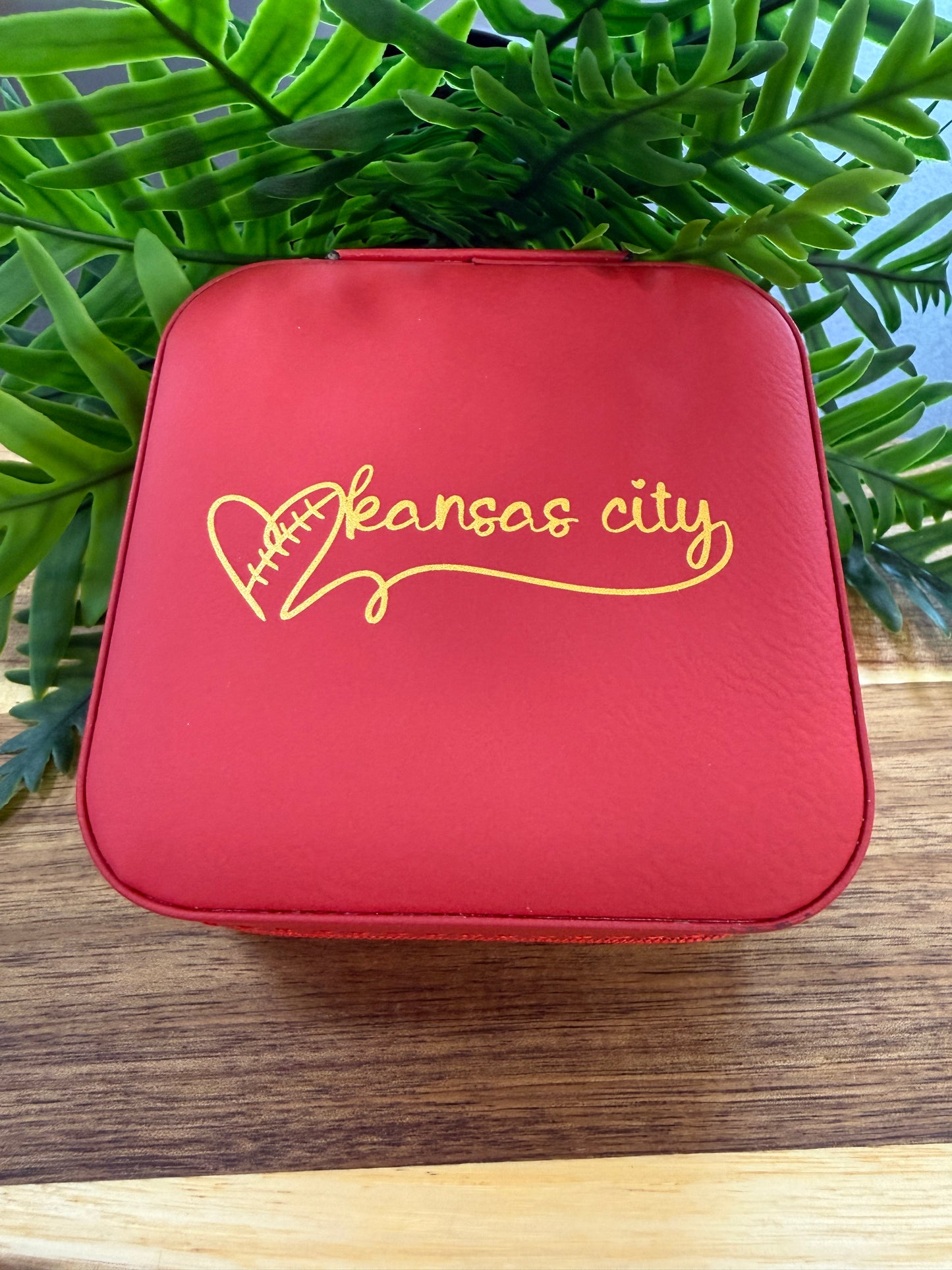 Kansas City Football Heart Jewelry Box