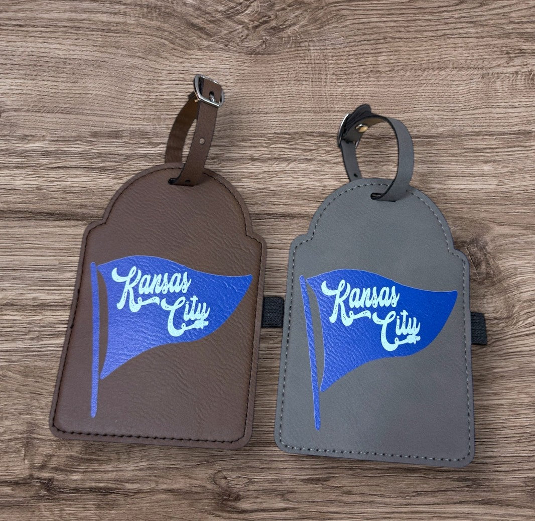 UV Printed Royal Kansas City Pennant Golf Bag Tag