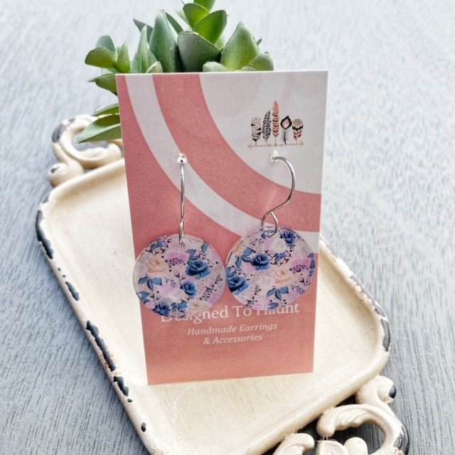 Mid Summer Night Rose Dangle Earrings