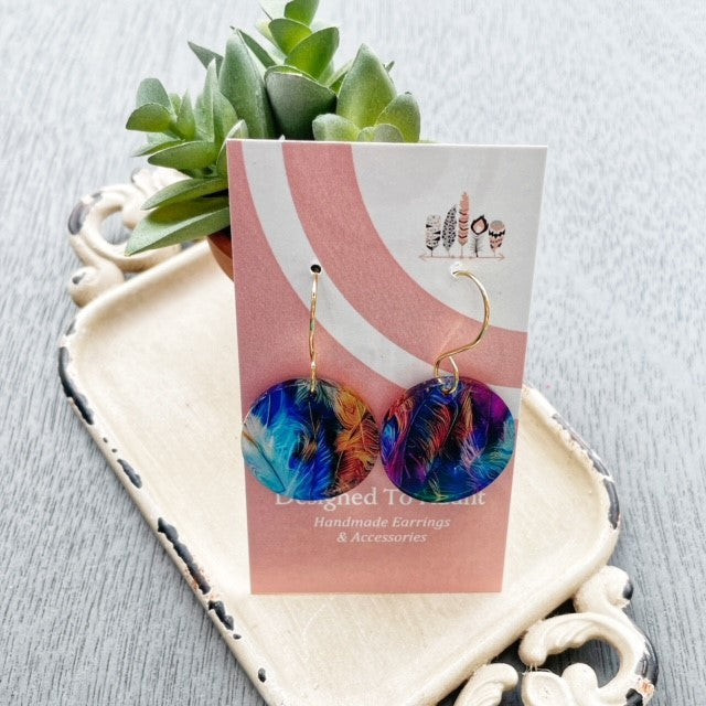 Birds of a Feather Print Dangle Earrings