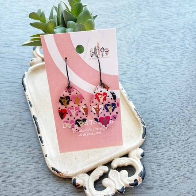 Sign Language ILY Scattered Print Dangle Earrings
