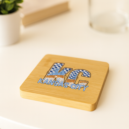 UV Printed Royal KC Checkered Paint Wooden Coaster