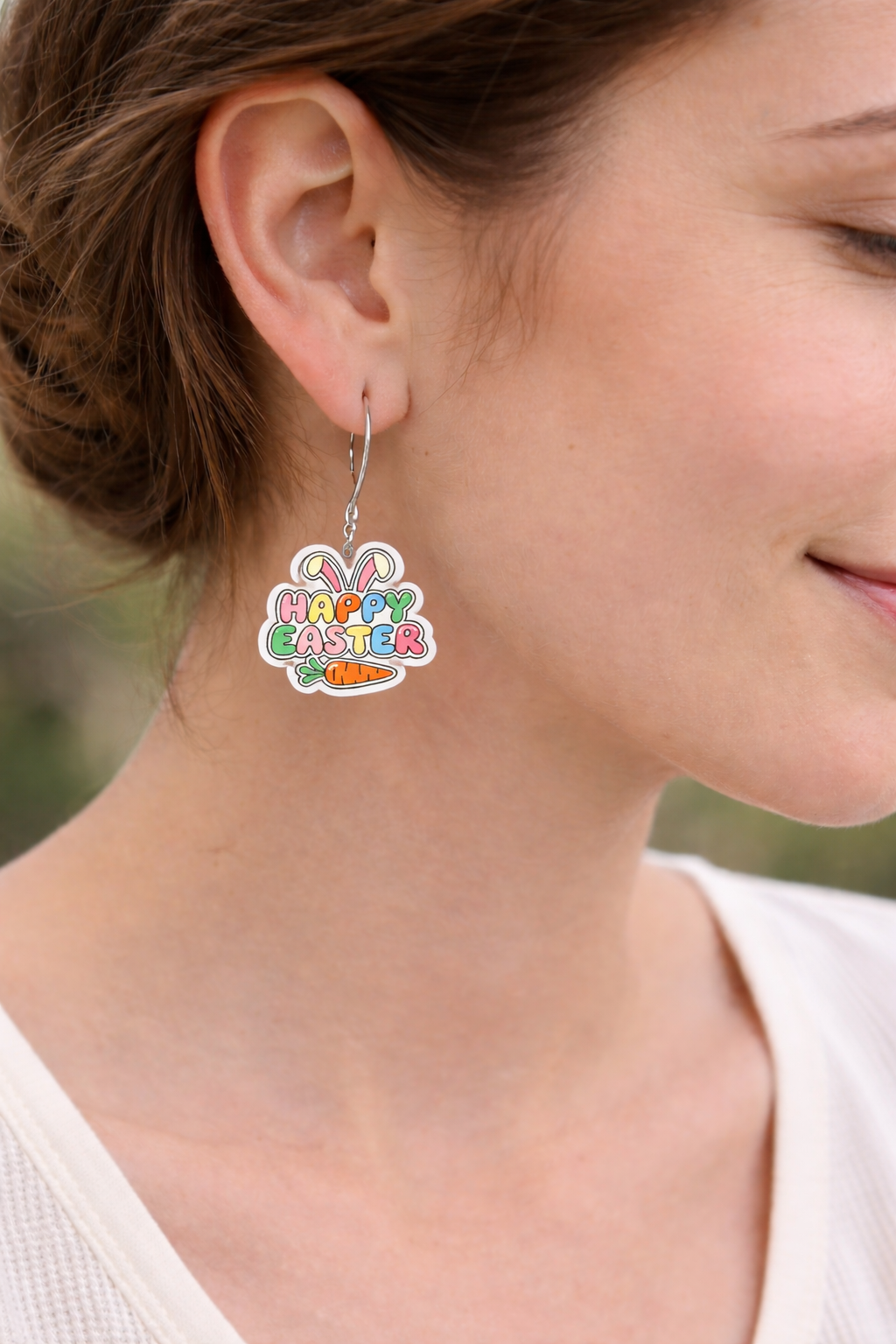 Happy Easter Acrylic Dangle Earrings