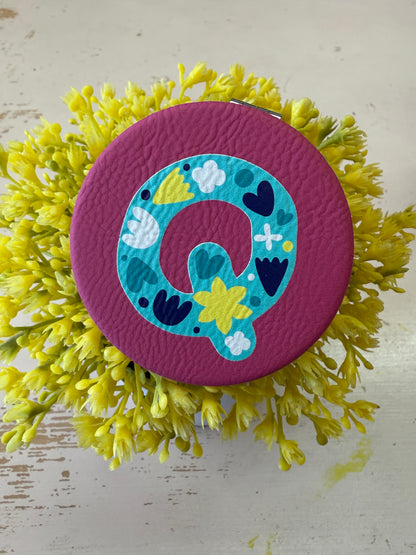UV Printed Single-Letter Monogram Compact Mirror