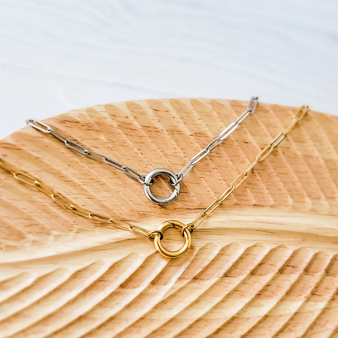 Charm Holder Premium Paperclip Chain Necklace