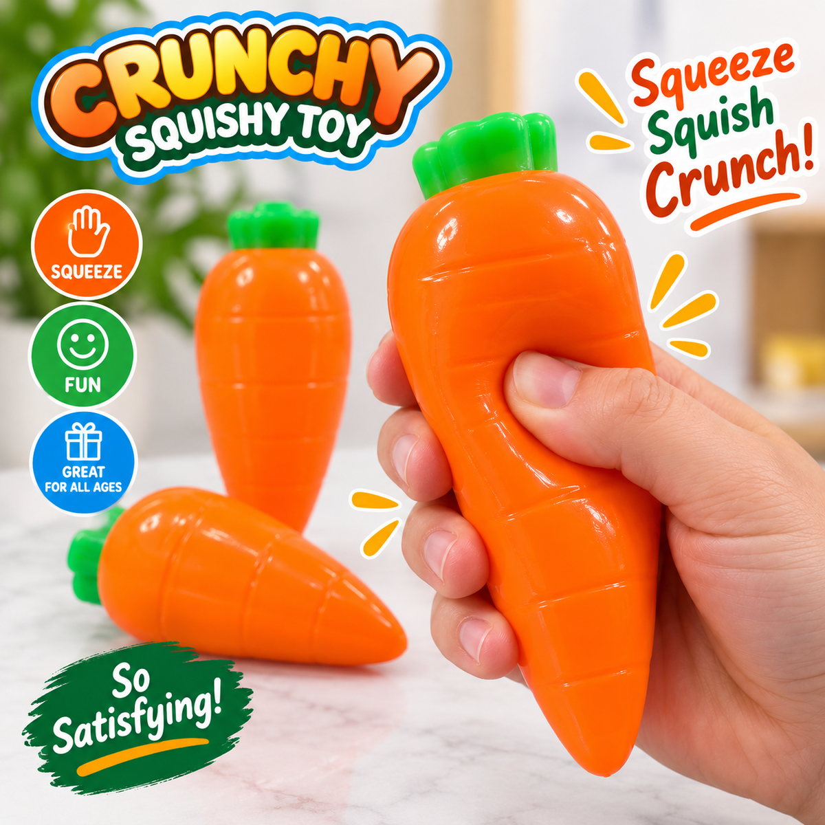 Crunchy Carrot Squishy Toy MSS41